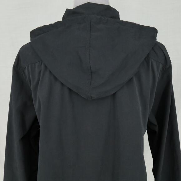 Chicos Jacket 3 Womens XL Black Full Zip Snaps Removable Hood Pockets Drawstring - Picture 12 of 16